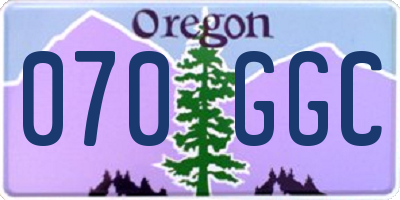OR license plate 070GGC