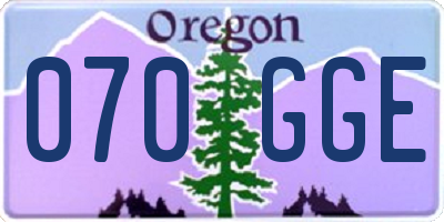 OR license plate 070GGE