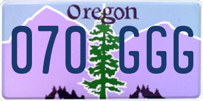 OR license plate 070GGG