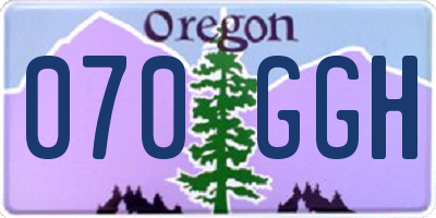 OR license plate 070GGH