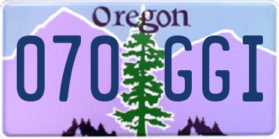 OR license plate 070GGI