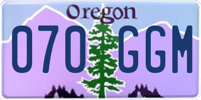 OR license plate 070GGM