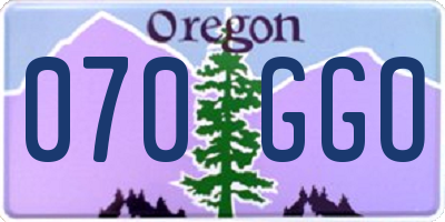 OR license plate 070GGO