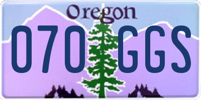 OR license plate 070GGS