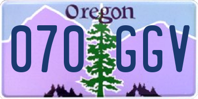 OR license plate 070GGV