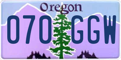 OR license plate 070GGW