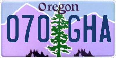 OR license plate 070GHA