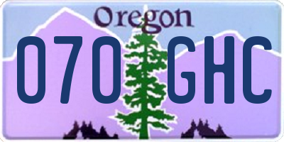 OR license plate 070GHC