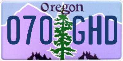 OR license plate 070GHD