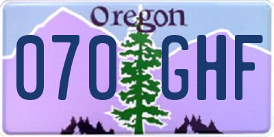 OR license plate 070GHF