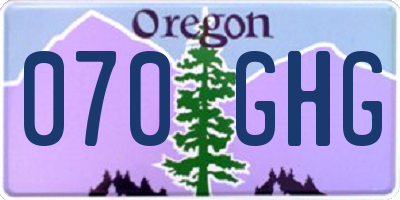 OR license plate 070GHG