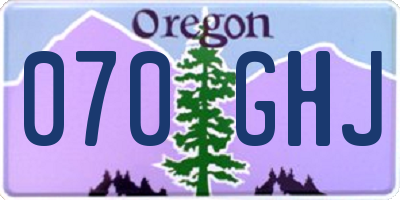 OR license plate 070GHJ