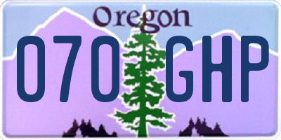 OR license plate 070GHP