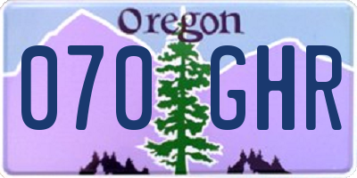 OR license plate 070GHR
