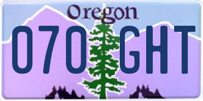 OR license plate 070GHT