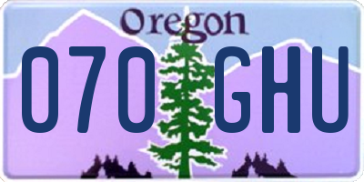 OR license plate 070GHU