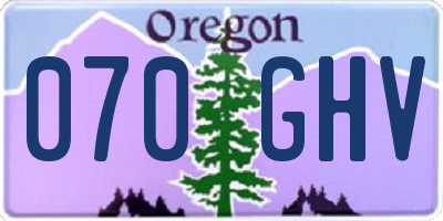 OR license plate 070GHV