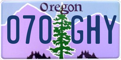 OR license plate 070GHY