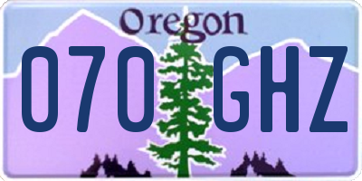 OR license plate 070GHZ