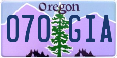 OR license plate 070GIA