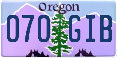 OR license plate 070GIB