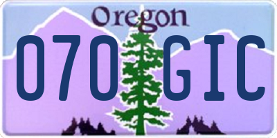 OR license plate 070GIC
