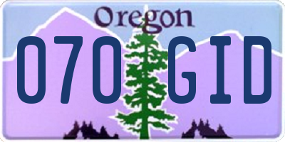 OR license plate 070GID