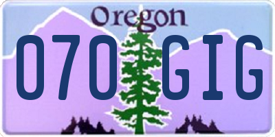OR license plate 070GIG