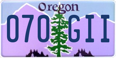 OR license plate 070GII