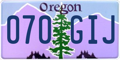 OR license plate 070GIJ