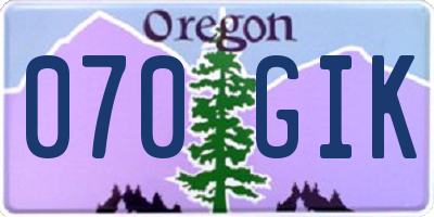 OR license plate 070GIK