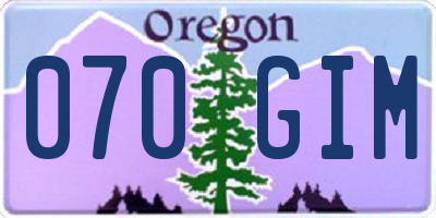 OR license plate 070GIM