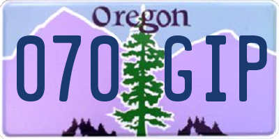 OR license plate 070GIP