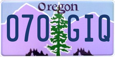 OR license plate 070GIQ