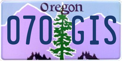 OR license plate 070GIS