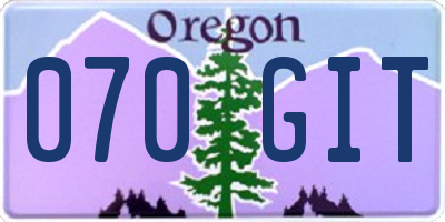 OR license plate 070GIT