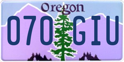 OR license plate 070GIU
