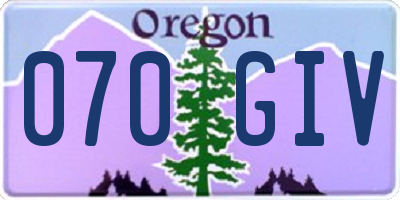OR license plate 070GIV