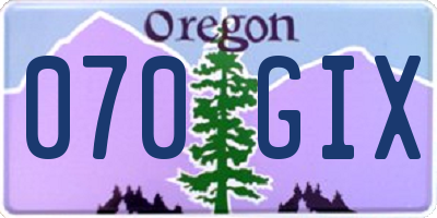 OR license plate 070GIX
