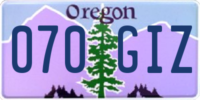 OR license plate 070GIZ