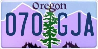 OR license plate 070GJA