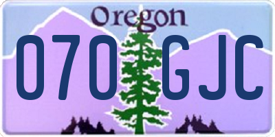 OR license plate 070GJC