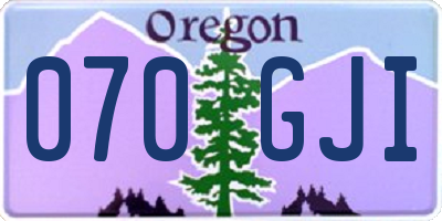 OR license plate 070GJI