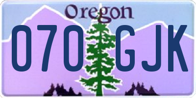 OR license plate 070GJK