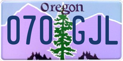 OR license plate 070GJL