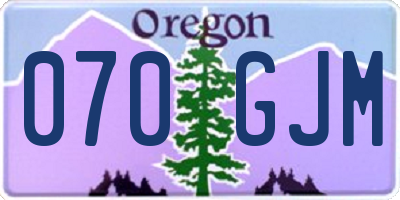 OR license plate 070GJM