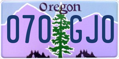OR license plate 070GJO