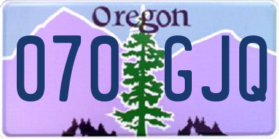 OR license plate 070GJQ