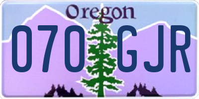 OR license plate 070GJR
