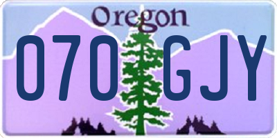 OR license plate 070GJY